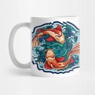 Bright koi fish in waves Mug